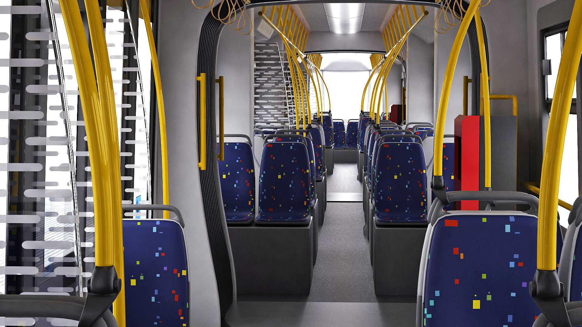 Modern Tram Streetcar 3D model_21