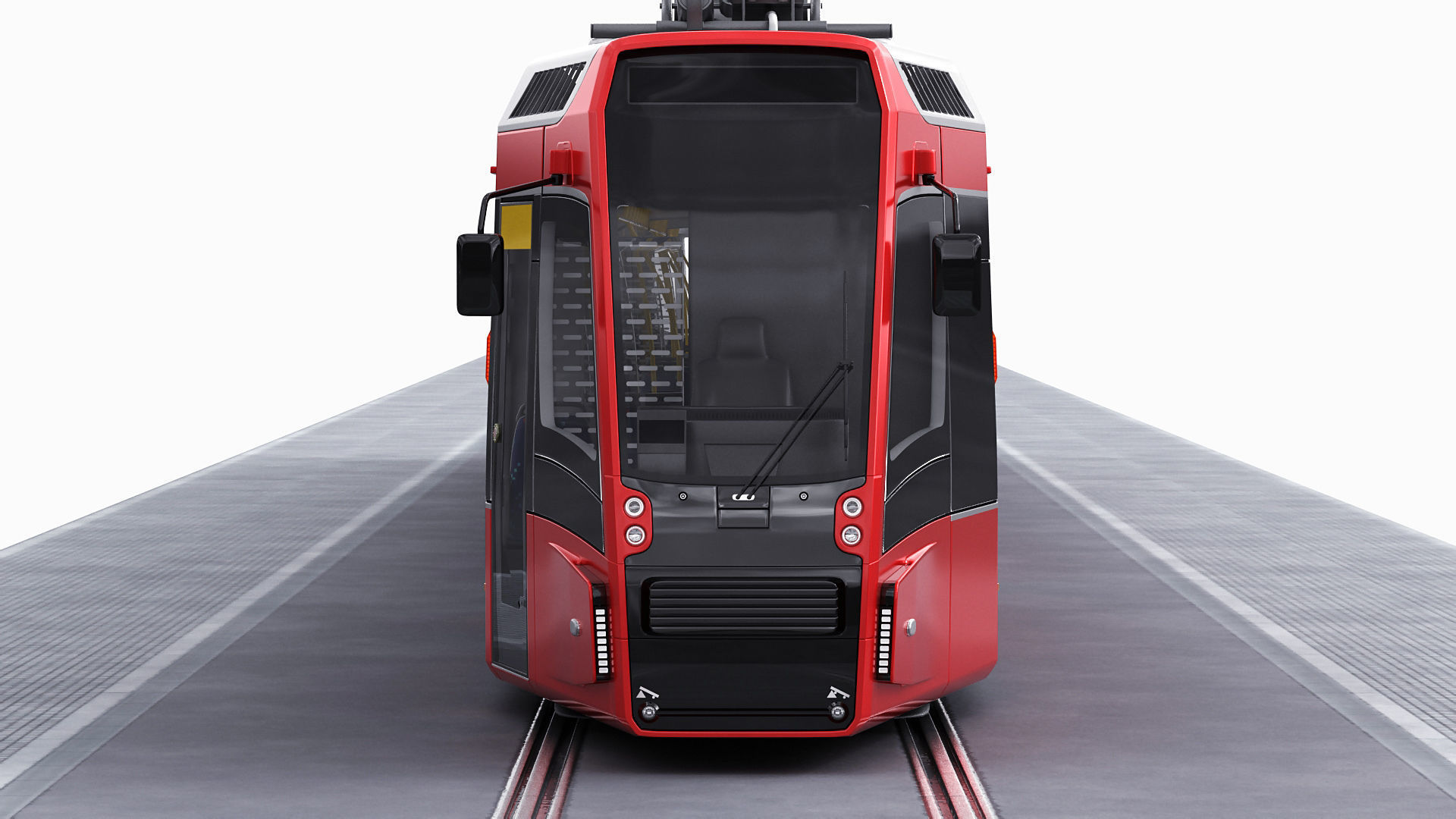 Modern Tram Streetcar 3D model_8