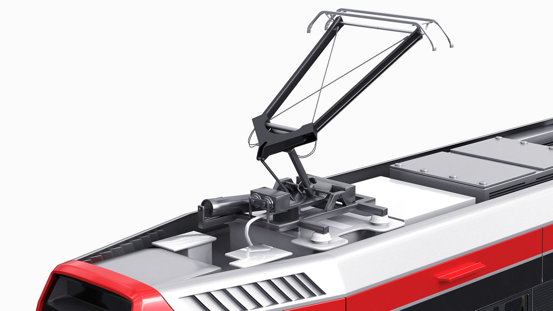 Modern Tram Streetcar 3D model_13