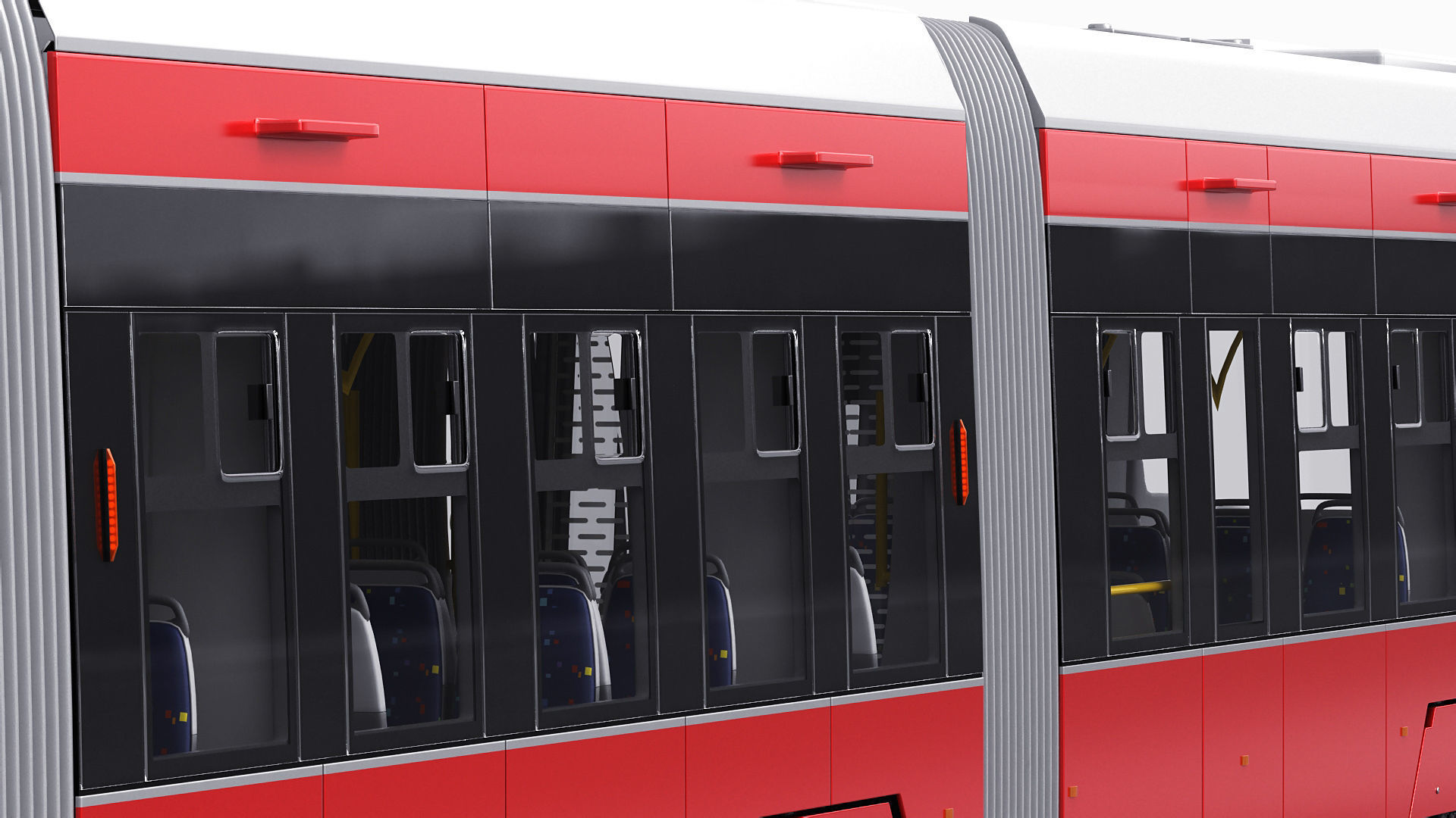 Modern Tram Streetcar 3D model_18