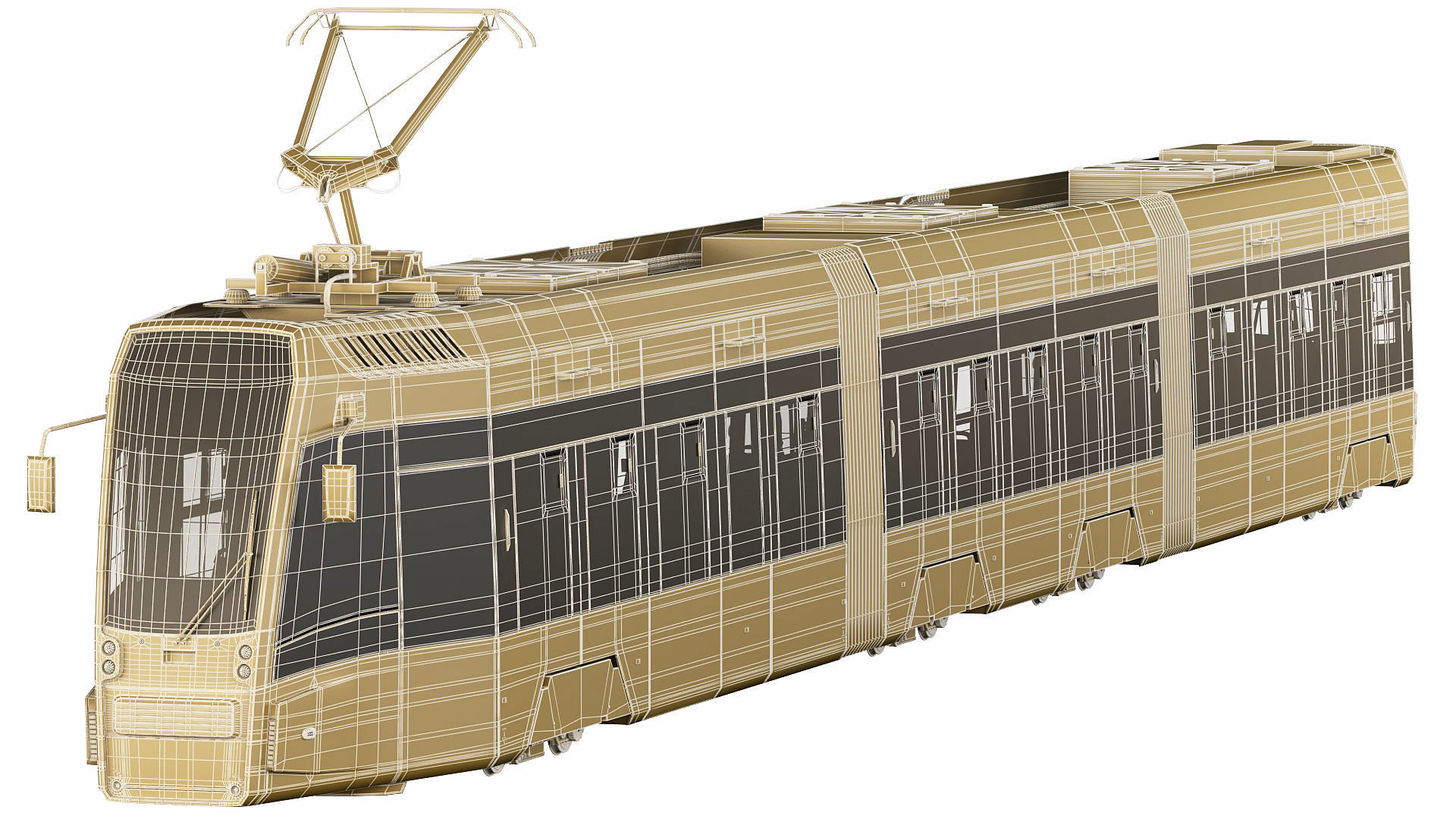 Modern Tram Streetcar 3D model_26