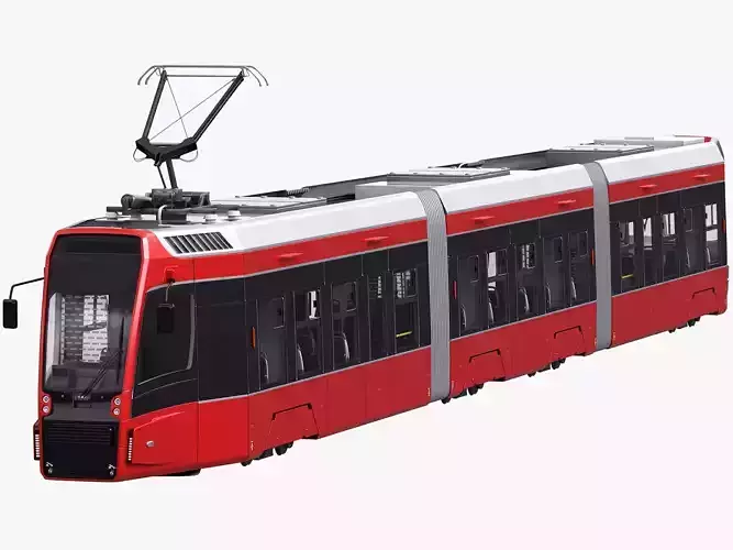 Modern Tram Streetcar 3D model