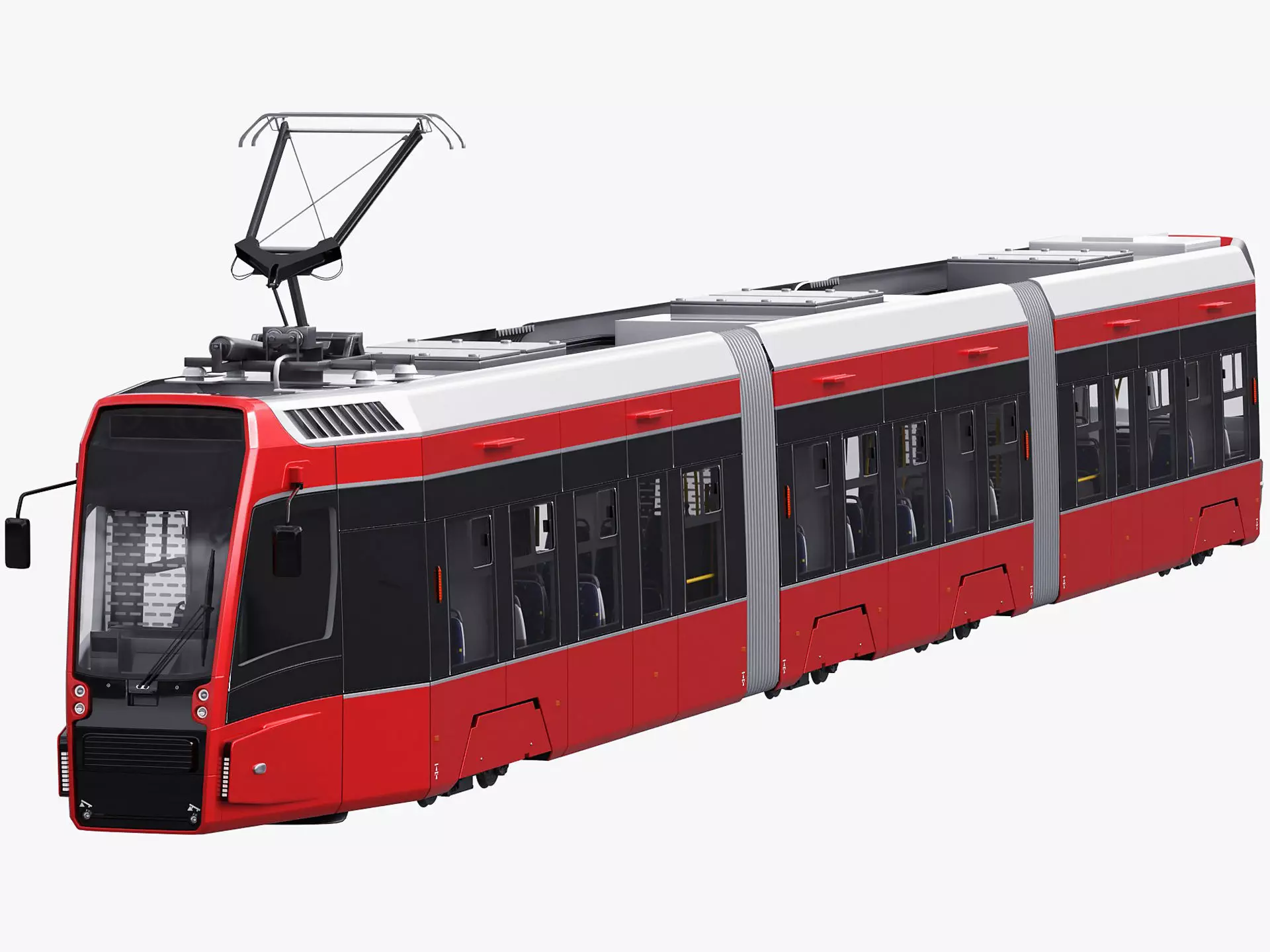 Modern Tram Streetcar 3D model_0
