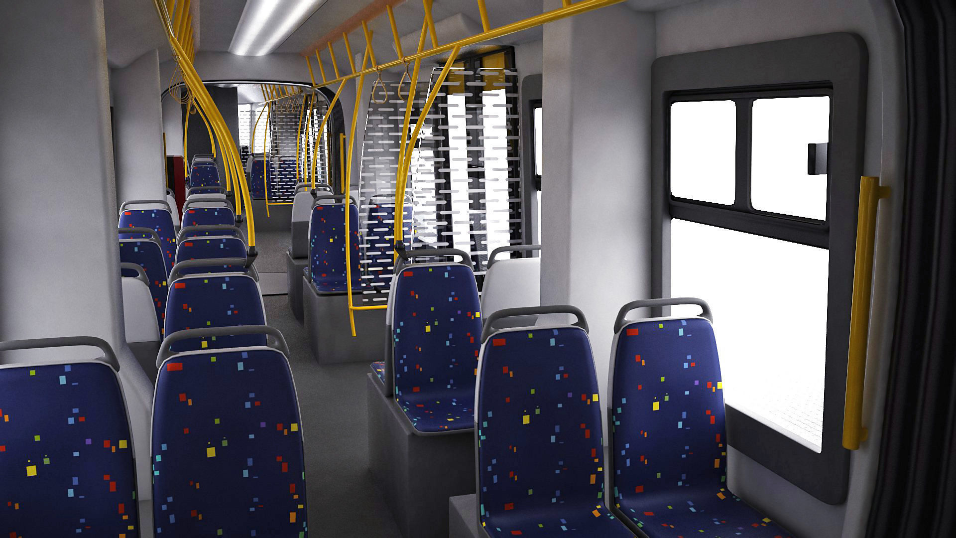 Modern Tram Streetcar 3D model_22