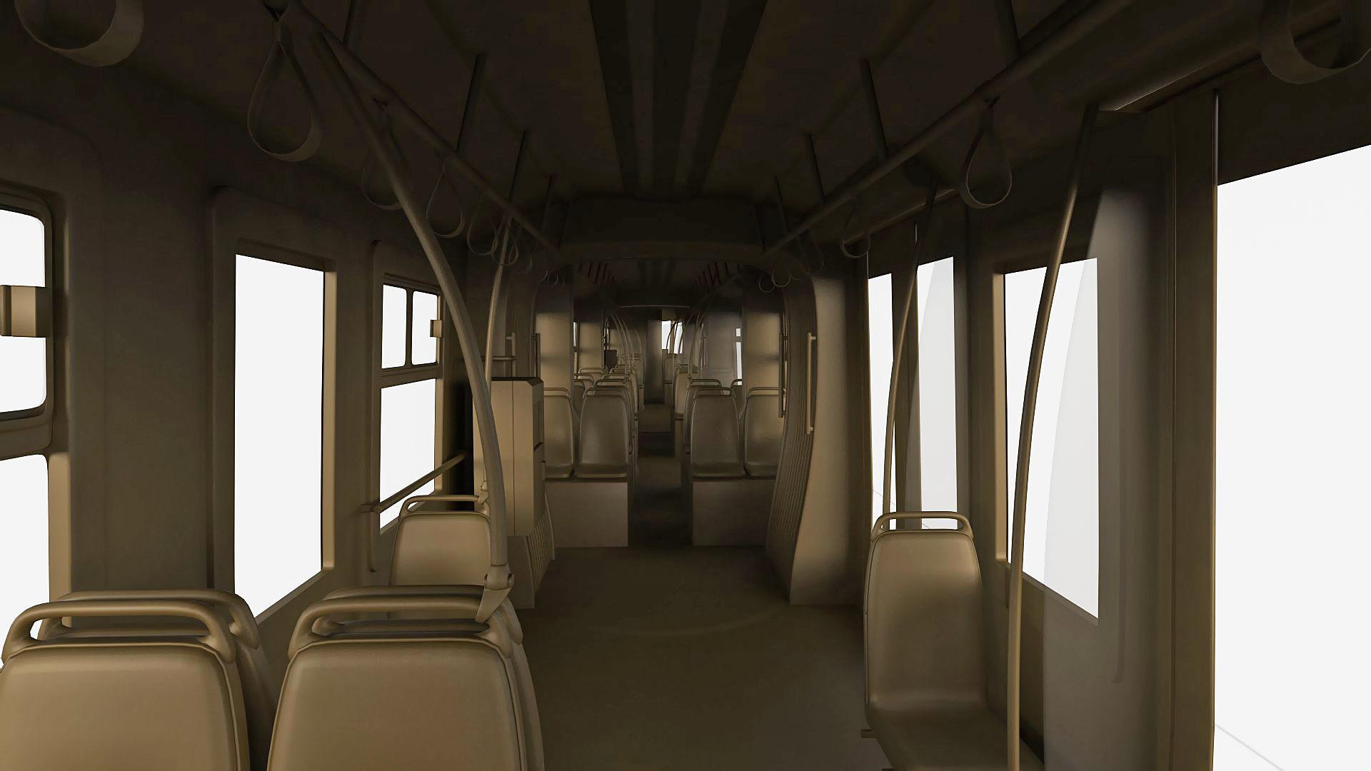 Modern Tram Streetcar 3D model_25