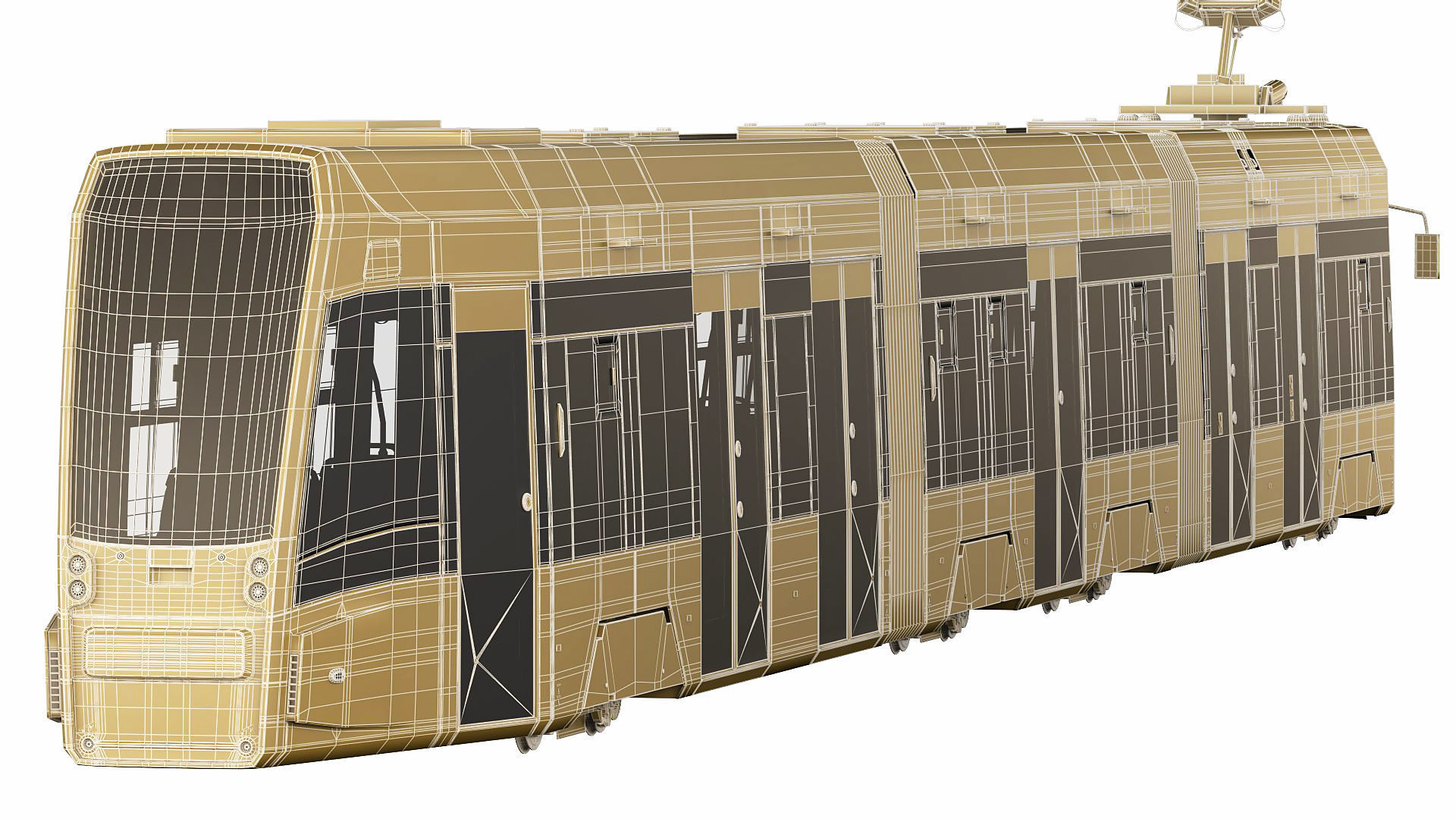 Modern Tram Streetcar 3D model_27