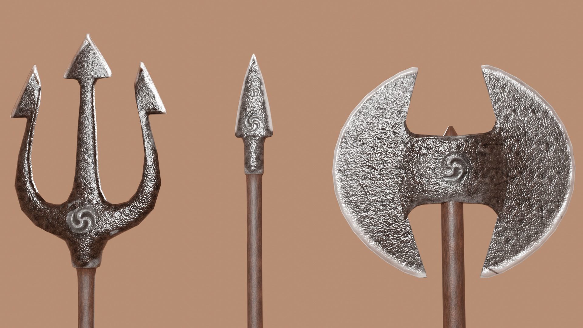 3D MODEL WEAPON PACK LOWPOLY  Low-poly 3D model_1