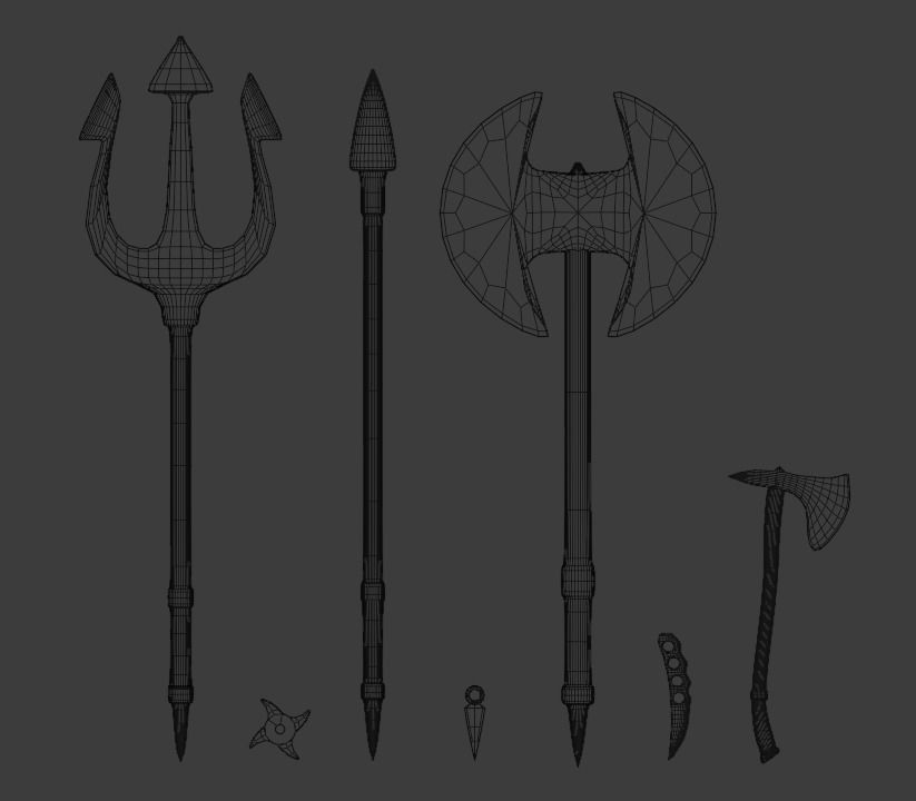 3D MODEL WEAPON PACK LOWPOLY  Low-poly 3D model_3