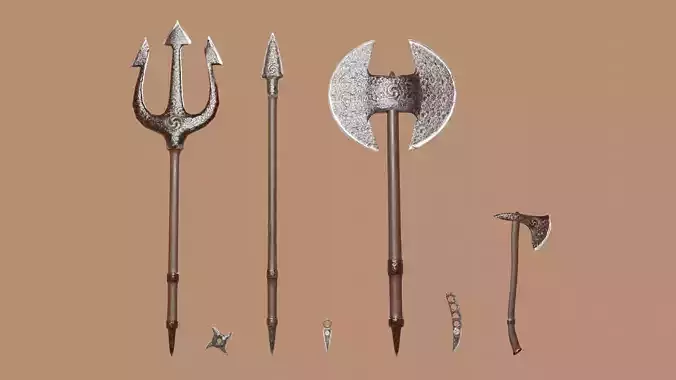 3D MODEL WEAPON PACK LOWPOLY 