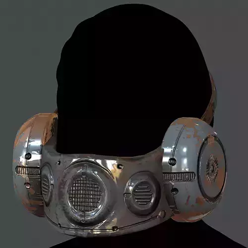 Gas mask helmet 3d model scifi Low-poly 