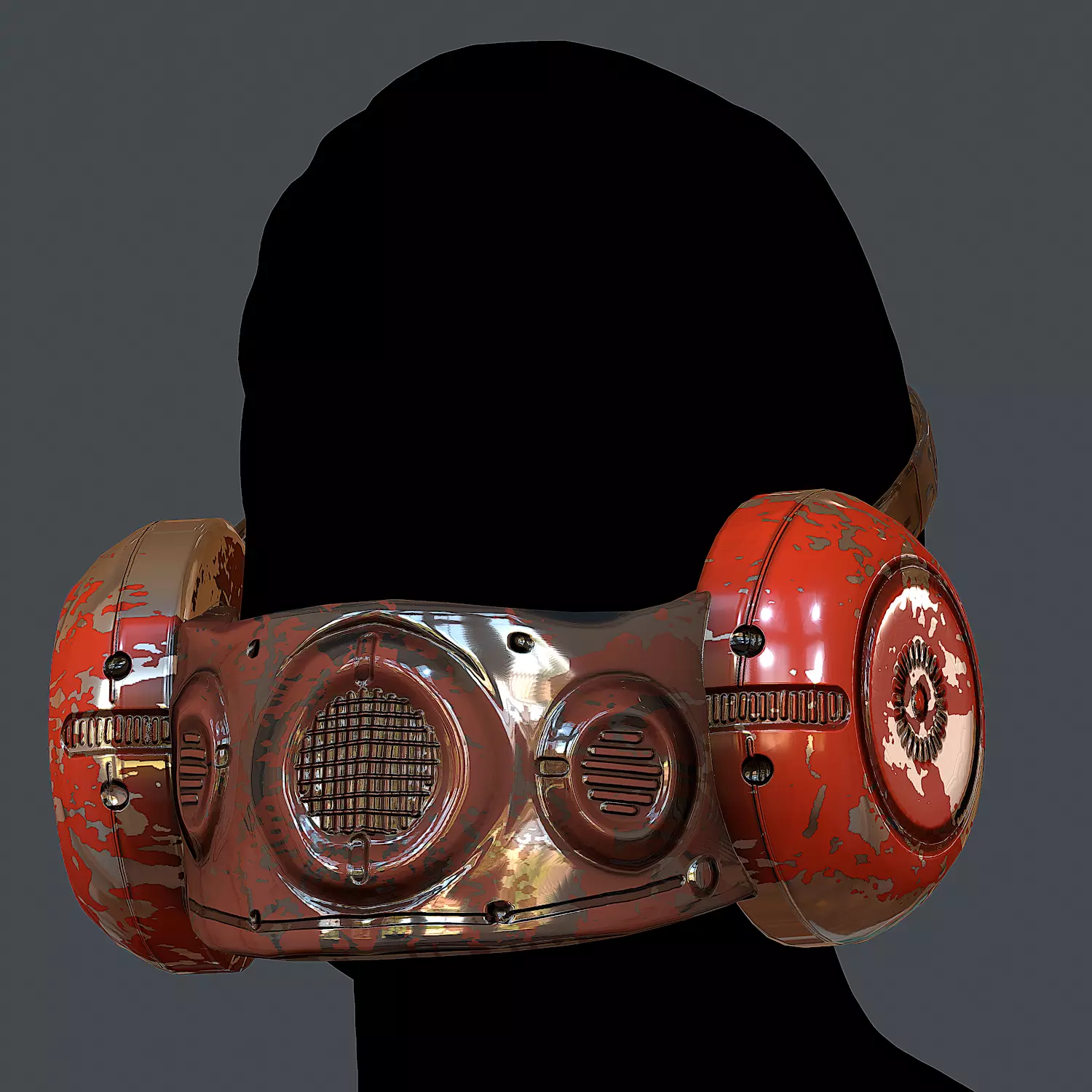 Gas mask helmet 3d model scifi Low-poly Low-poly 3D model
