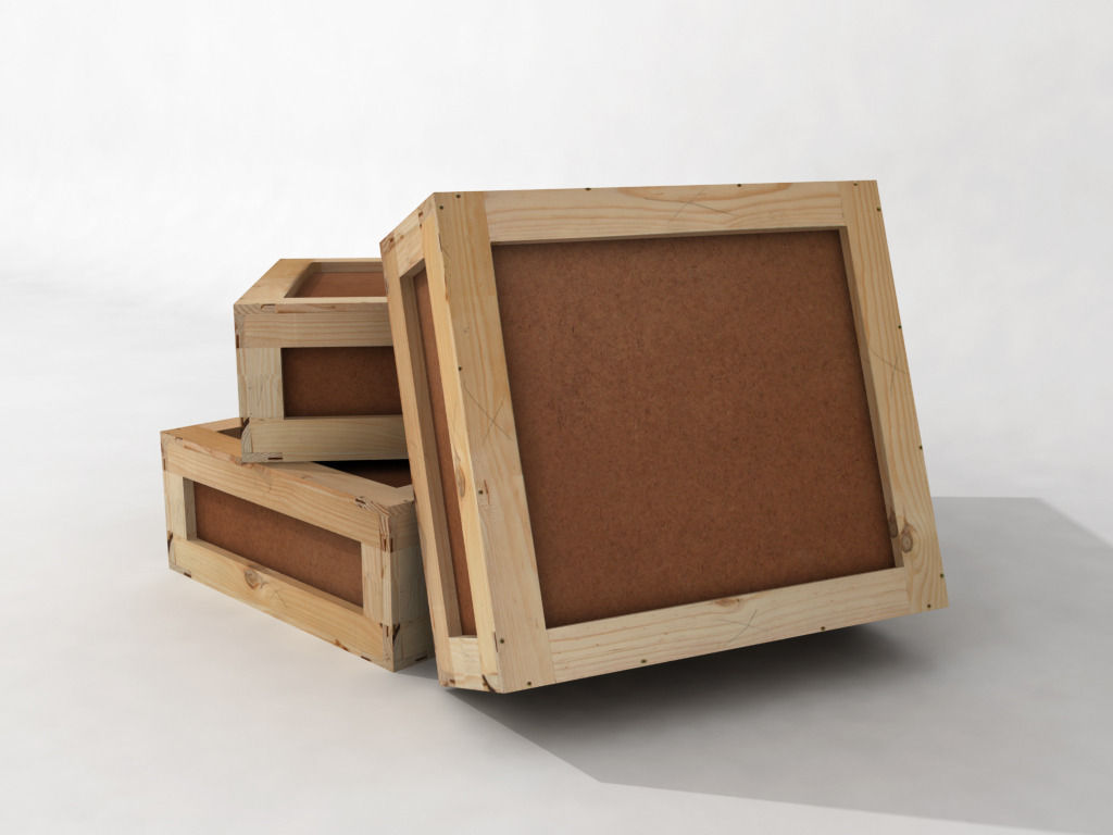 Stacked wooden crates for warehouse Low-poly 3D model_2