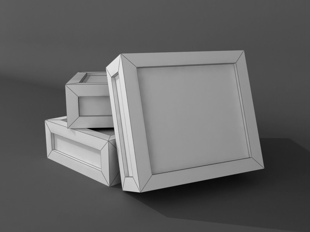 Stacked wooden crates for warehouse Low-poly 3D model_4