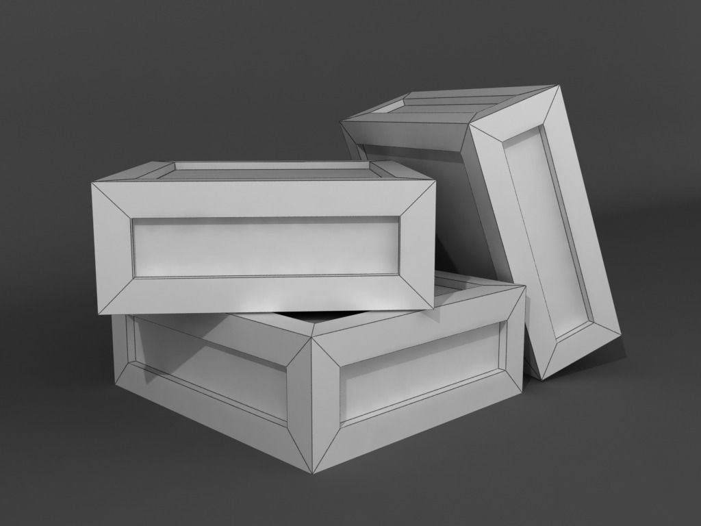 Stacked wooden crates for warehouse Low-poly 3D model_3