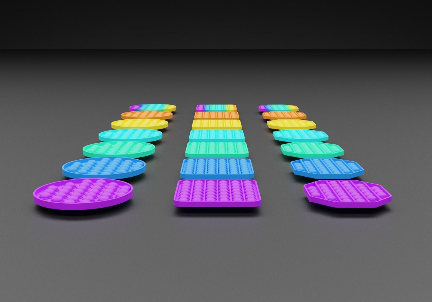 Pop it  Low-poly 3D model_2