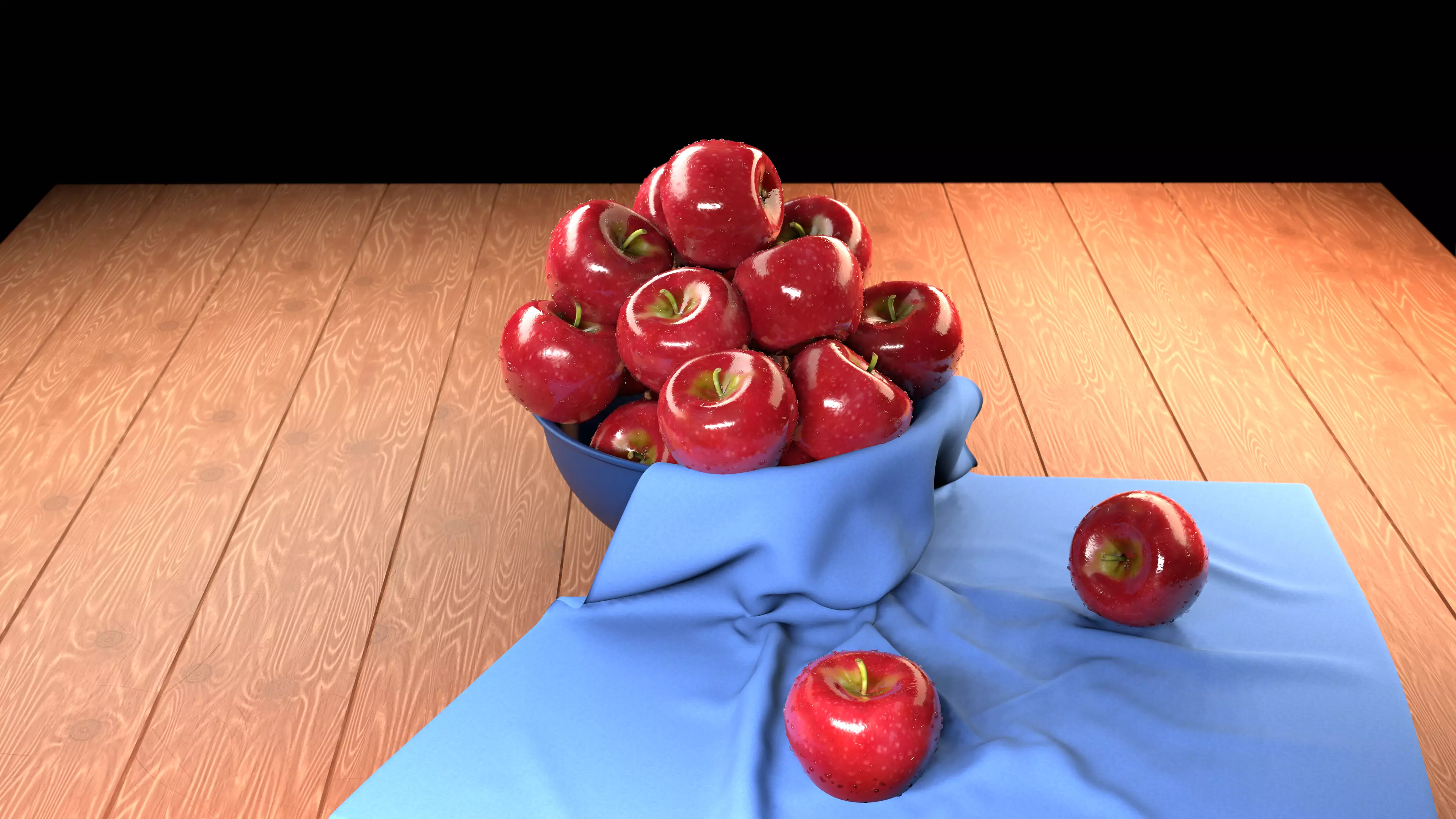 Realistic Red Apples in the Bowl 3D model