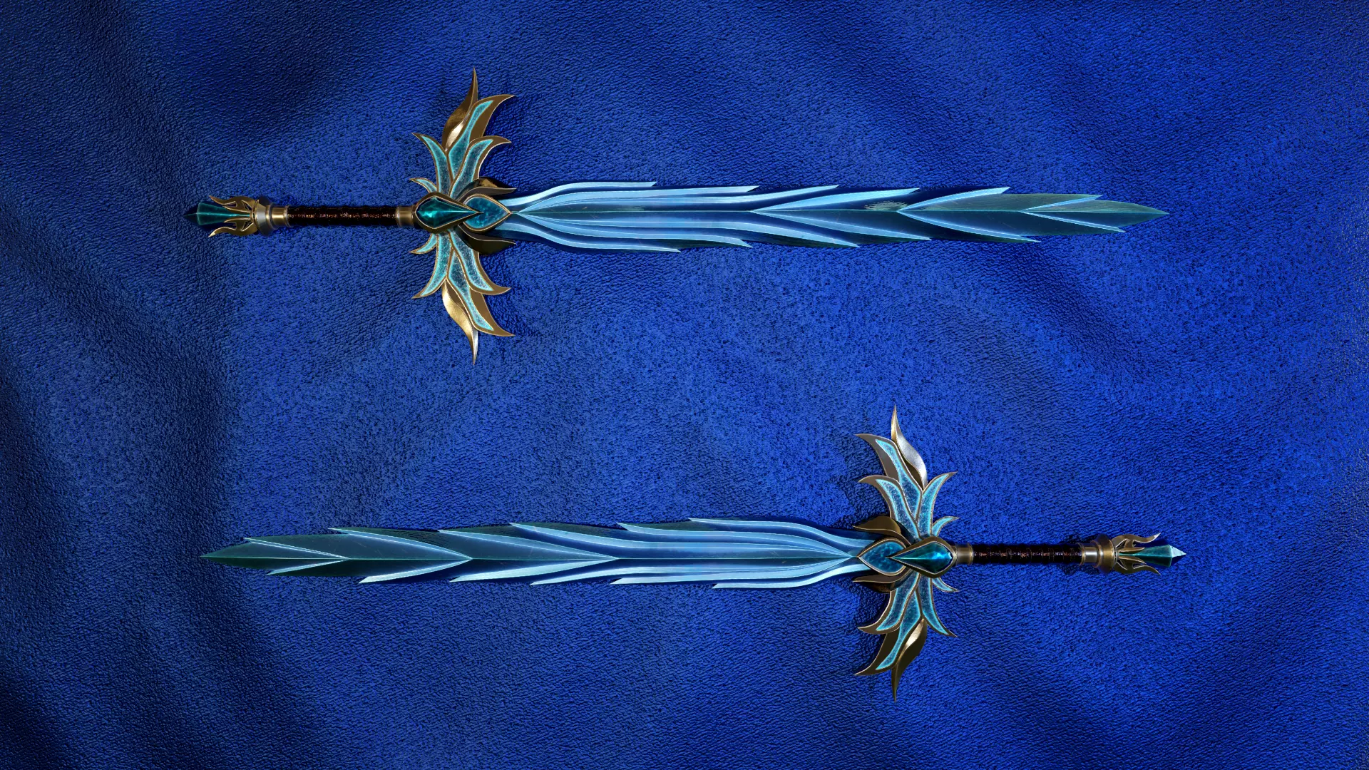 Ice Sword Low-poly 3D model_0