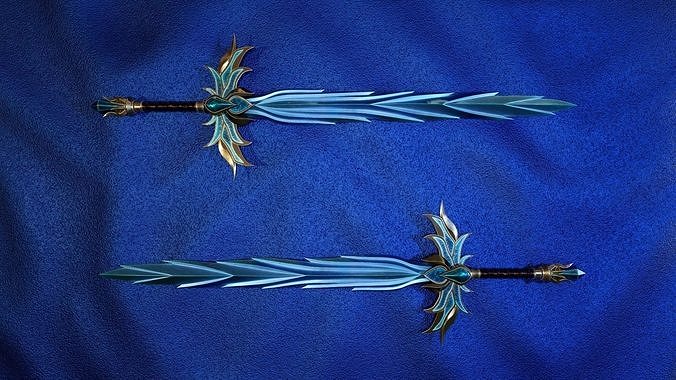 Ice Sword Low-poly 3D model