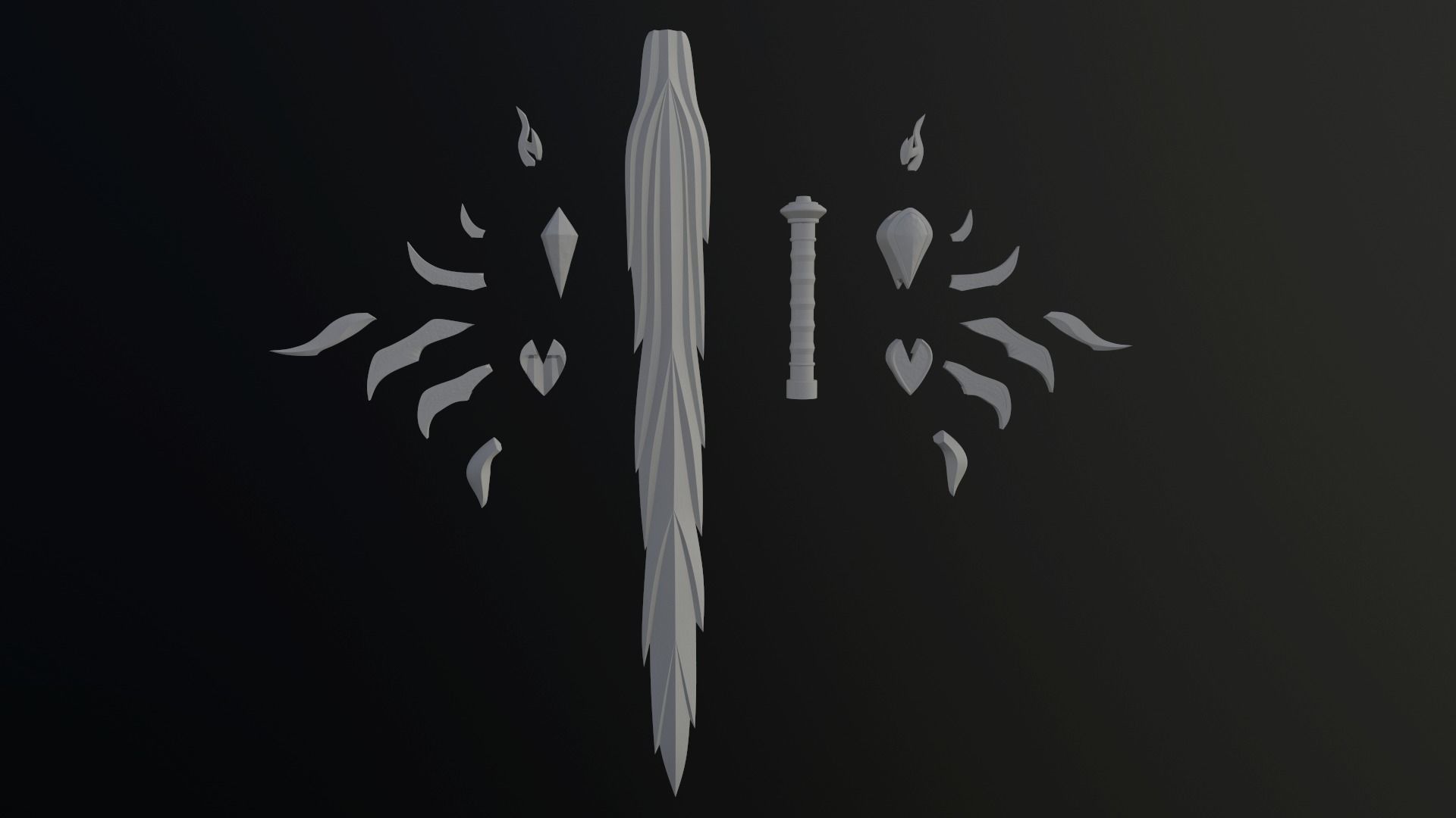 Ice Sword Low-poly 3D model_18