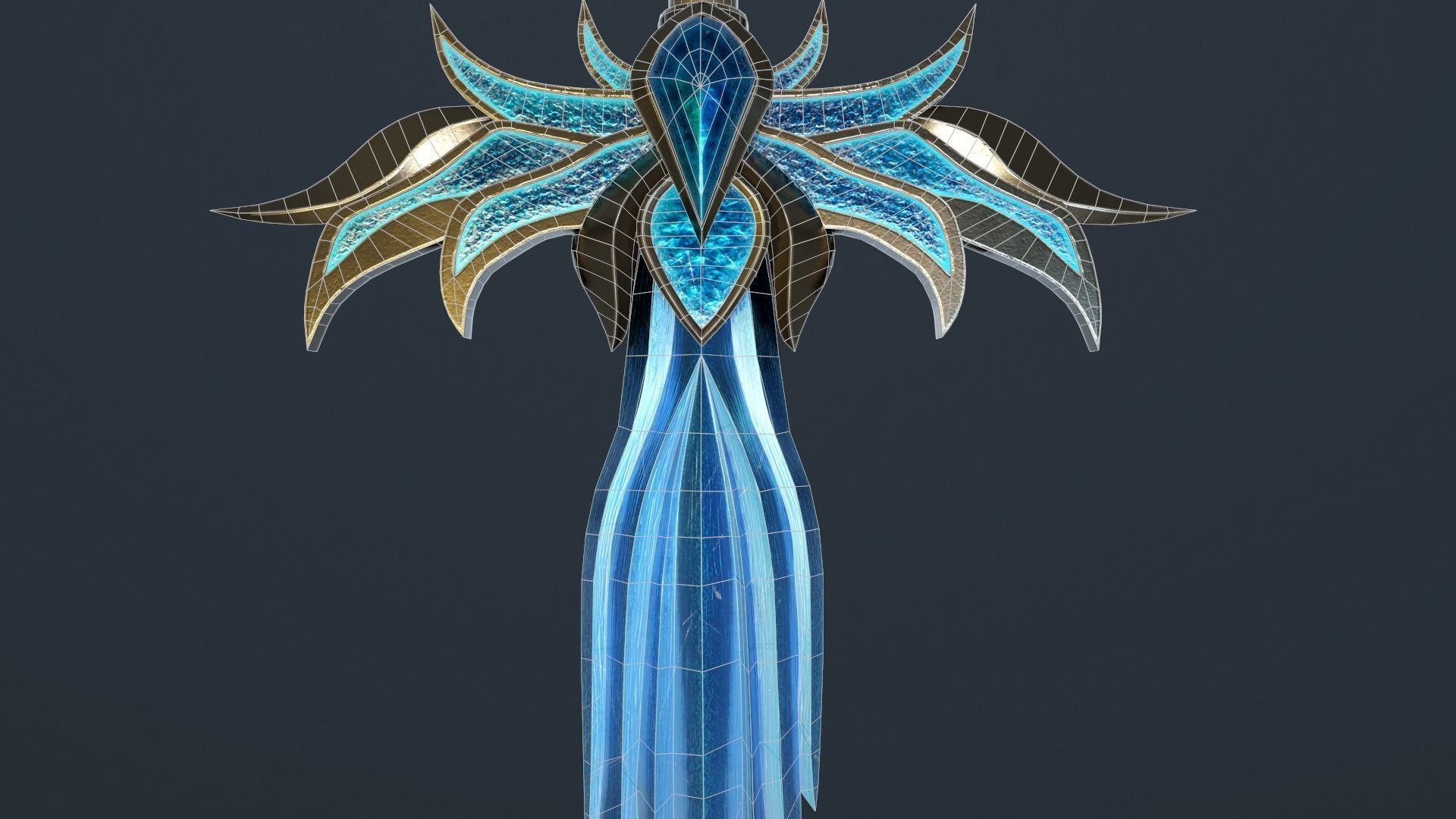 Ice Sword Low-poly 3D model_13