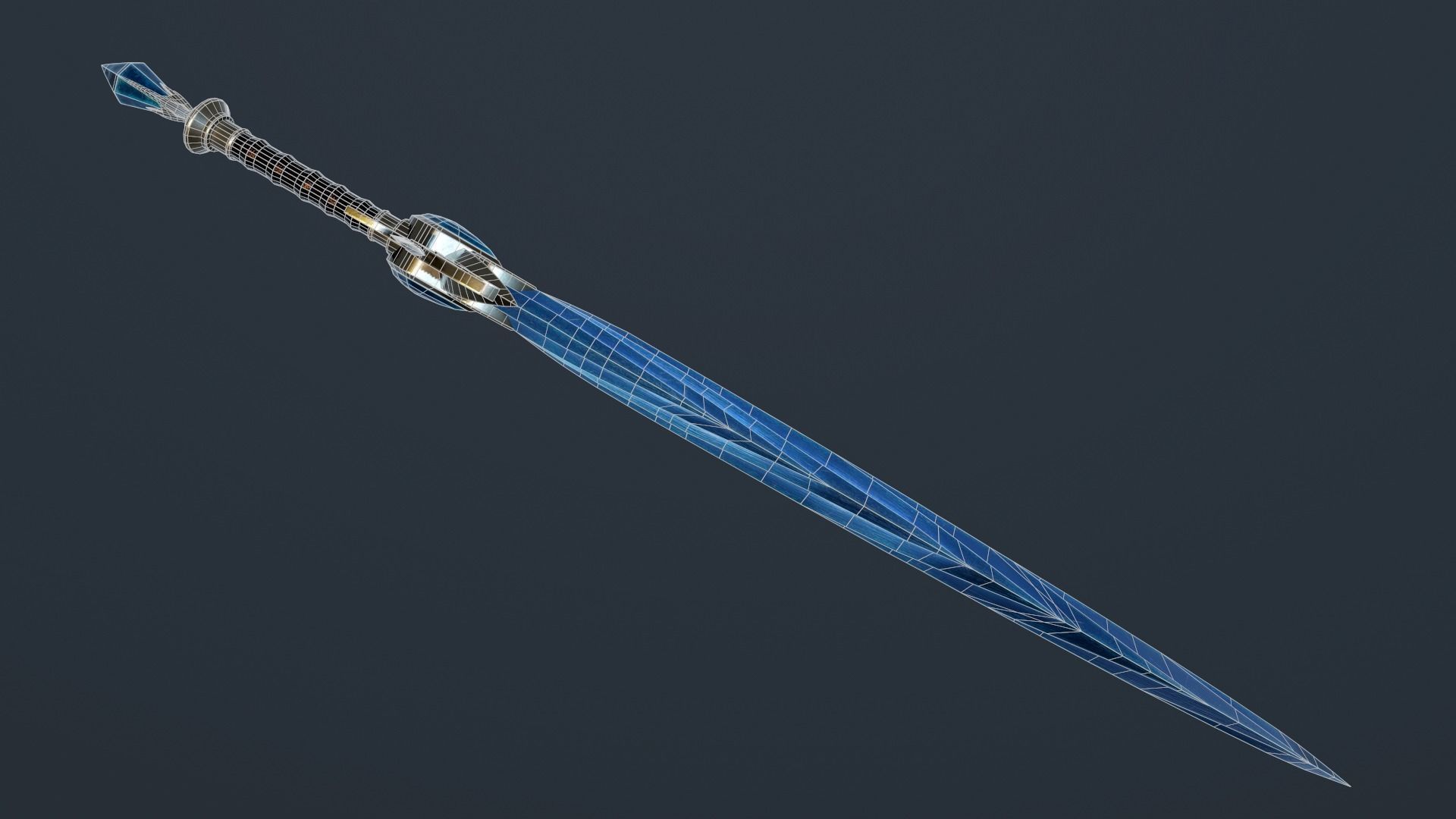 Ice Sword Low-poly 3D model_10