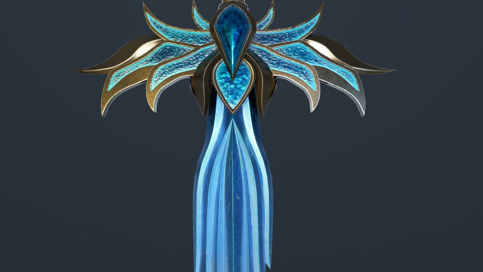 Ice Sword Low-poly 3D model_6