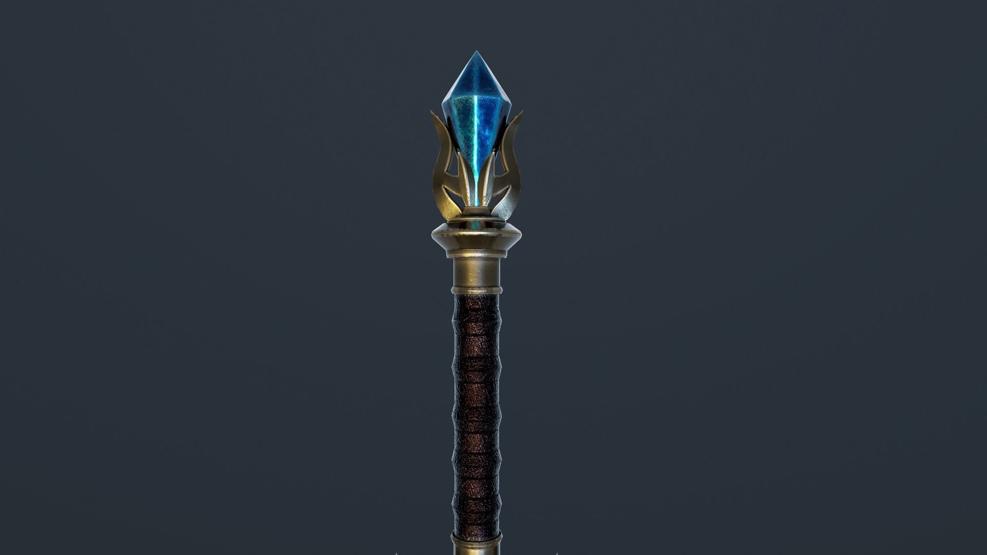 Ice Sword Low-poly 3D model_5