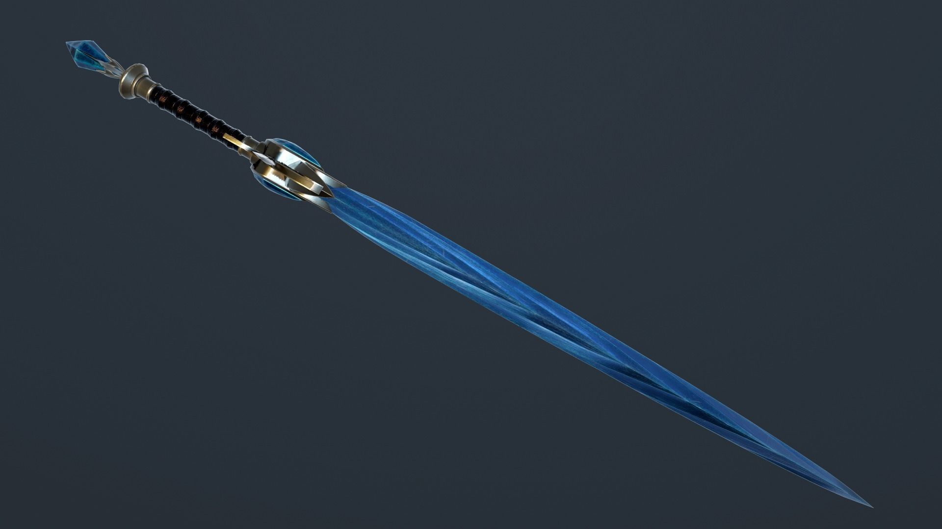 Ice Sword Low-poly 3D model_3