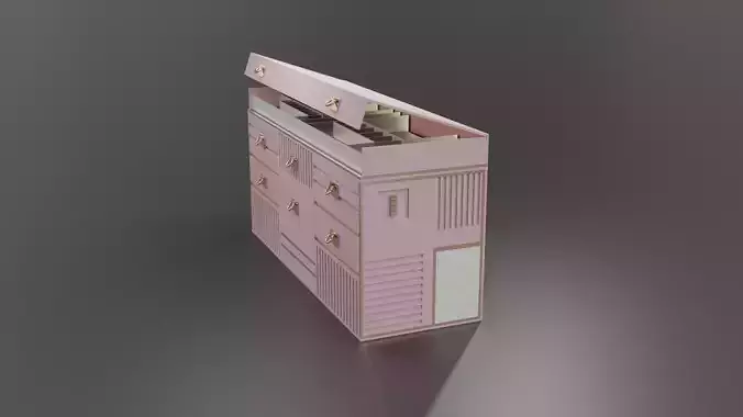 Luxury Rose Gold Drawer Cabinet