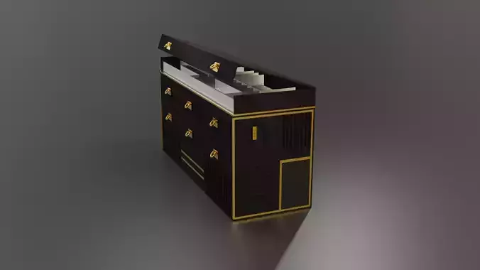 Luxurious Black Gold Drawer Cabinet