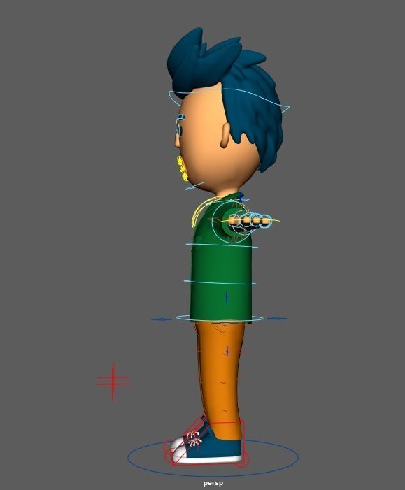 Cartoon characters Mom and son rigged 3D model 3D model_6
