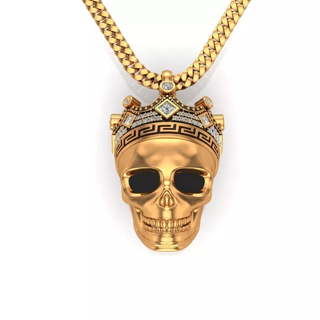 Skull Pendant 3D print model_0