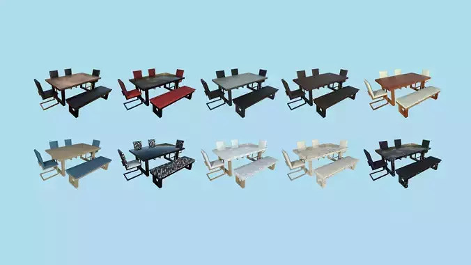 10 Dinning Table Model E - Furniture Interior Design 3D Model Collection