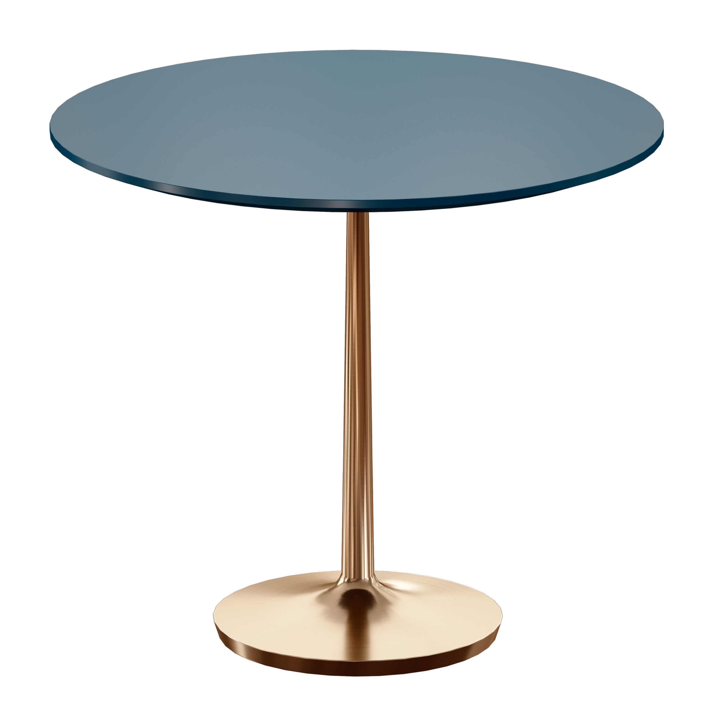 Nero 36 Blue Lacquer Dining Table with Brass Base 3D model_6