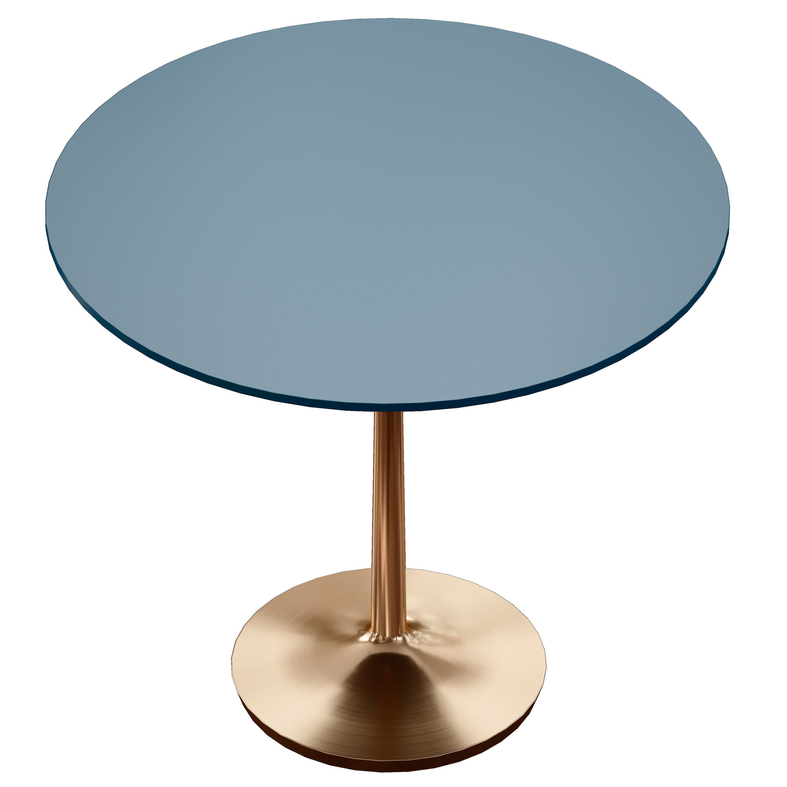 Nero 36 Blue Lacquer Dining Table with Brass Base 3D model_7