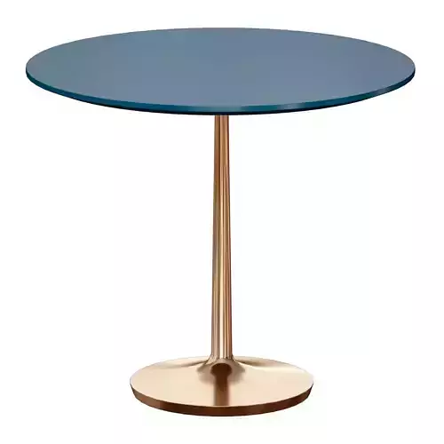 Nero 36 Blue Lacquer Dining Table with Brass Base