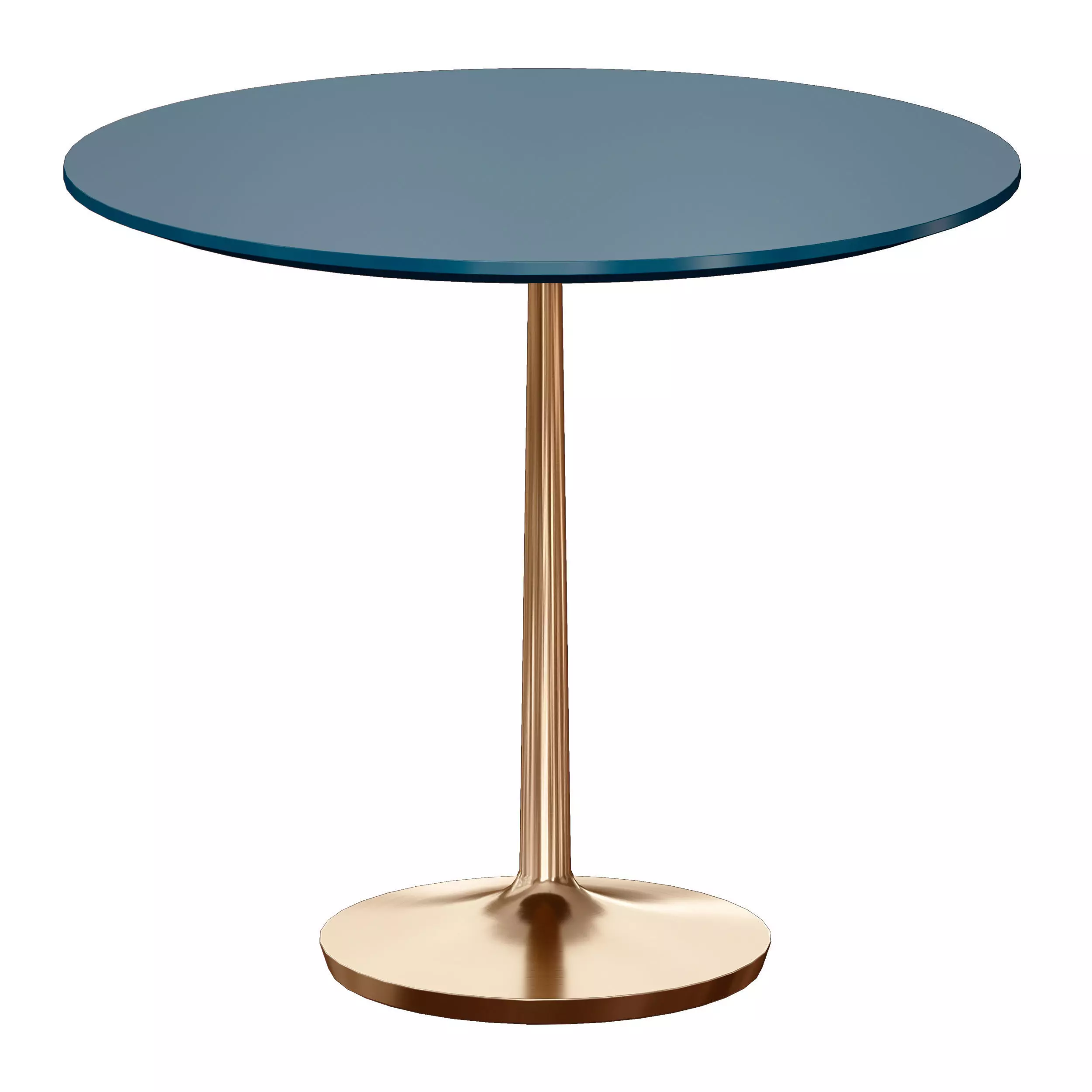 Nero 36 Blue Lacquer Dining Table with Brass Base 3D model_0