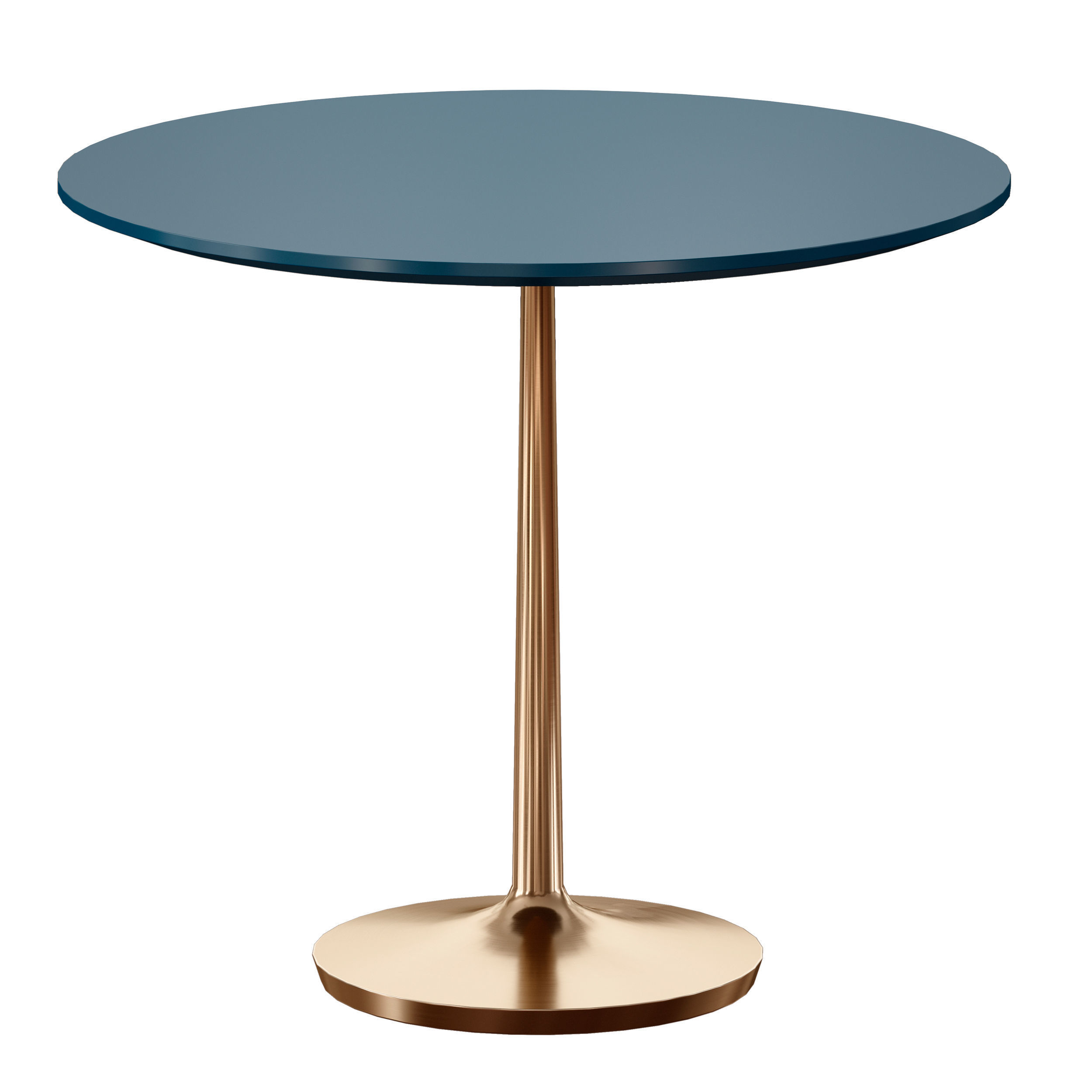 Nero 36 Blue Lacquer Dining Table with Brass Base 3D model_5