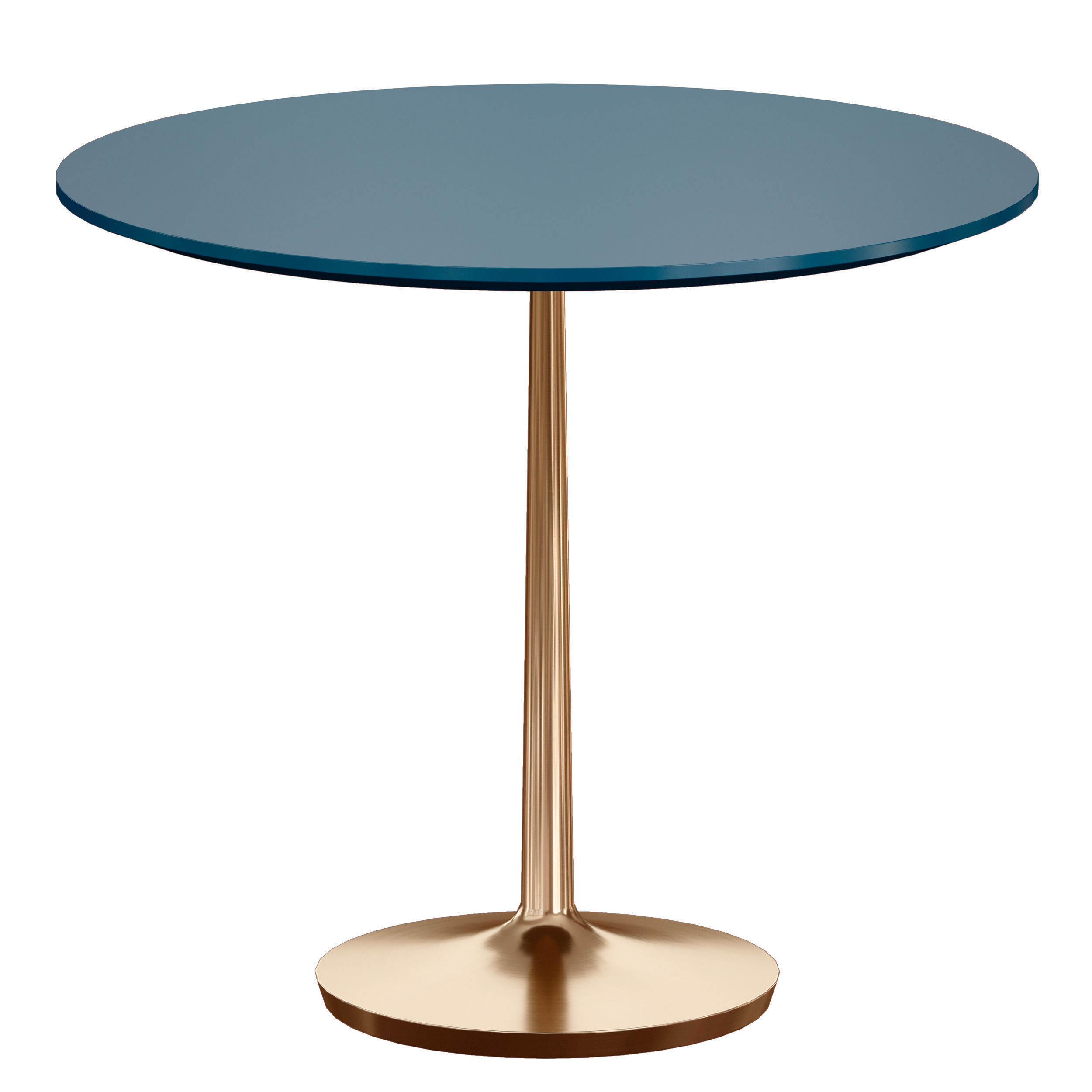Nero 36 Blue Lacquer Dining Table with Brass Base 3D model_4