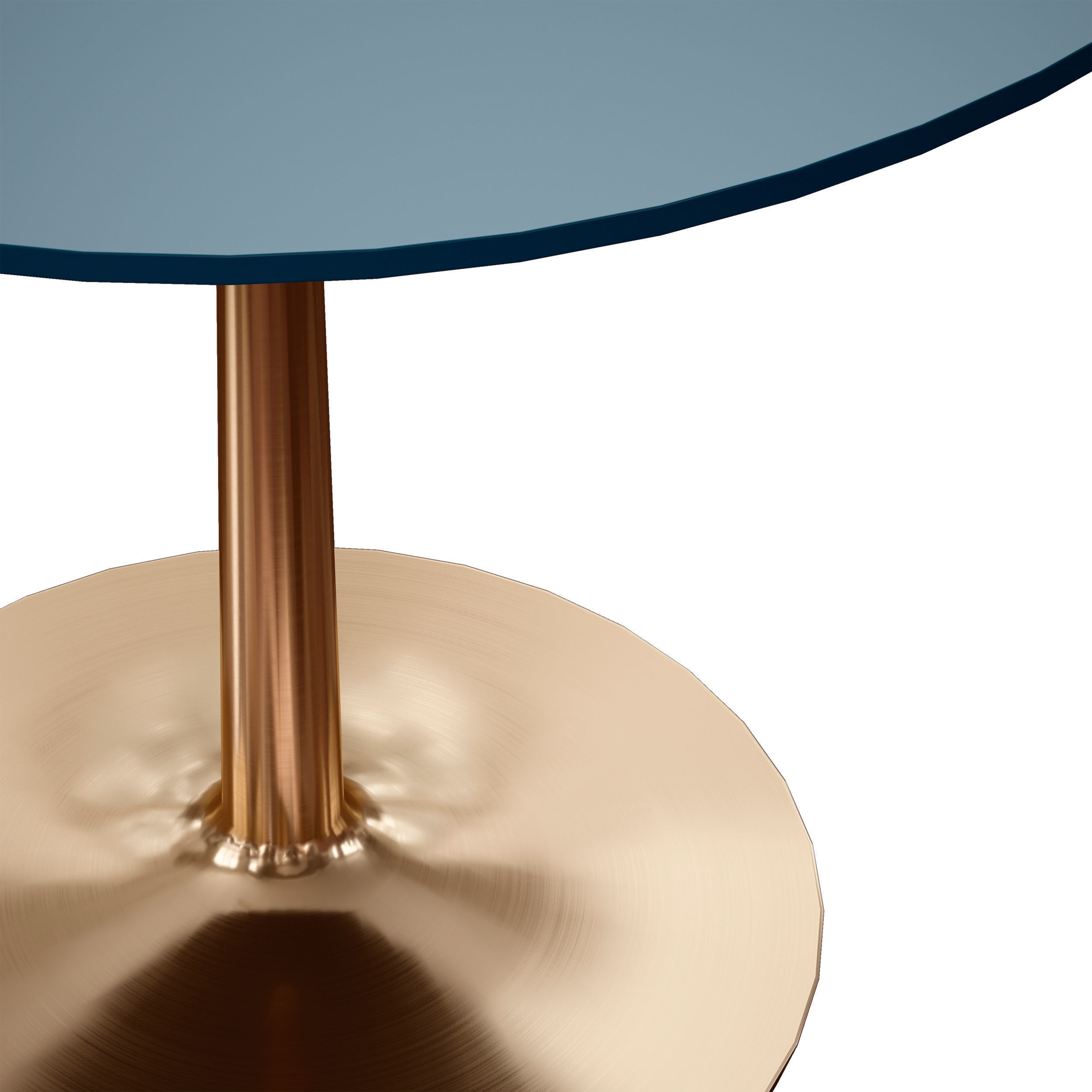 Nero 36 Blue Lacquer Dining Table with Brass Base 3D model_9