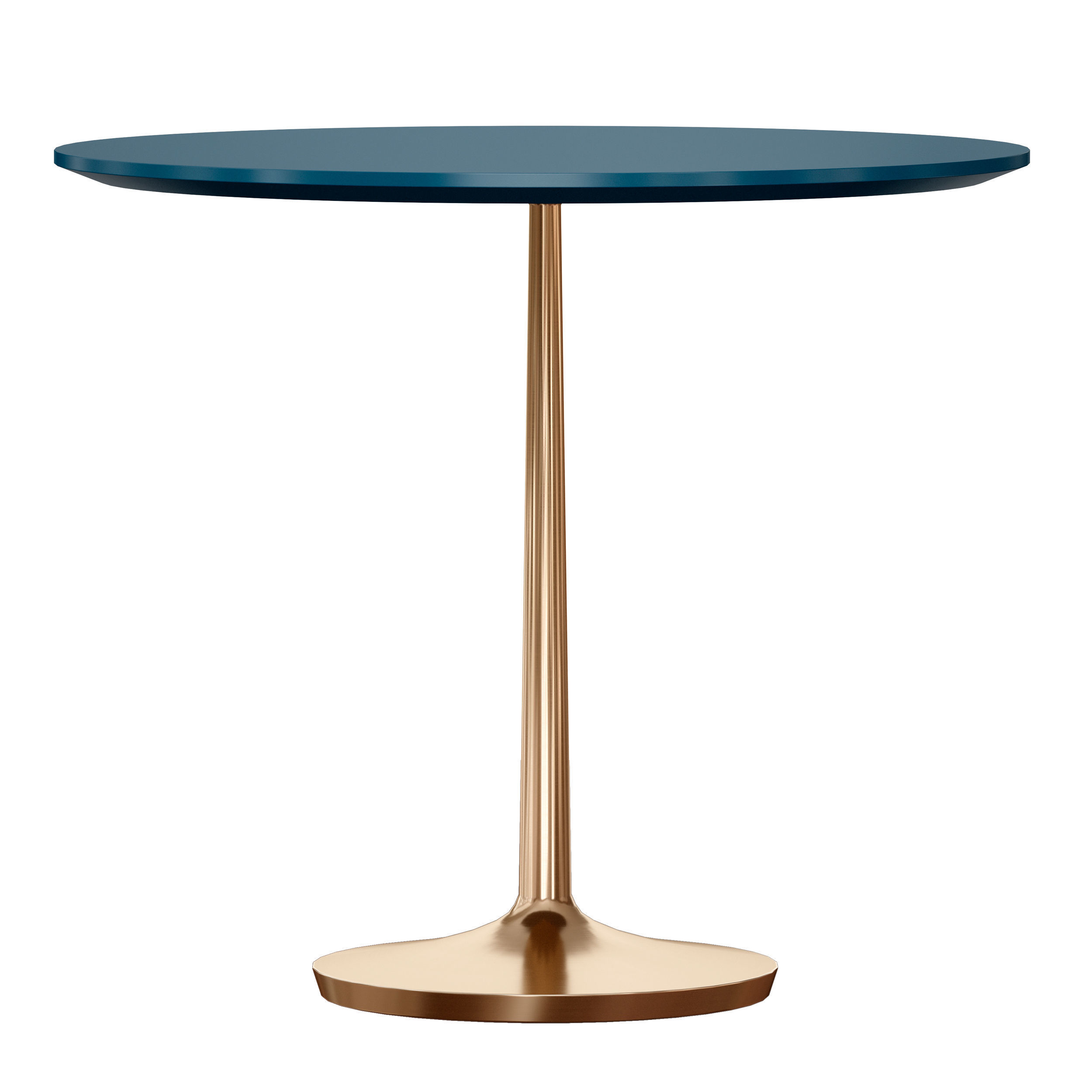 Nero 36 Blue Lacquer Dining Table with Brass Base 3D model_1