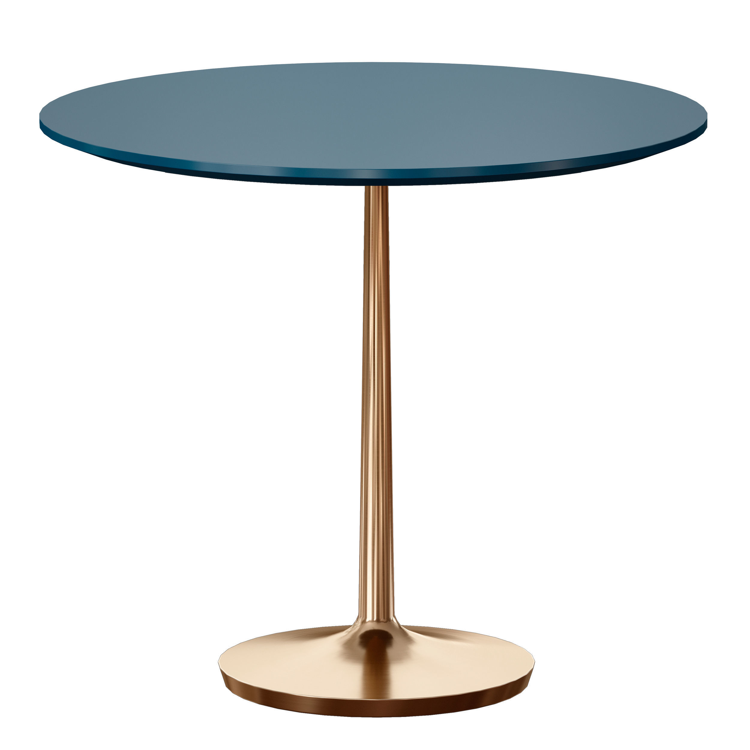 Nero 36 Blue Lacquer Dining Table with Brass Base 3D model_8
