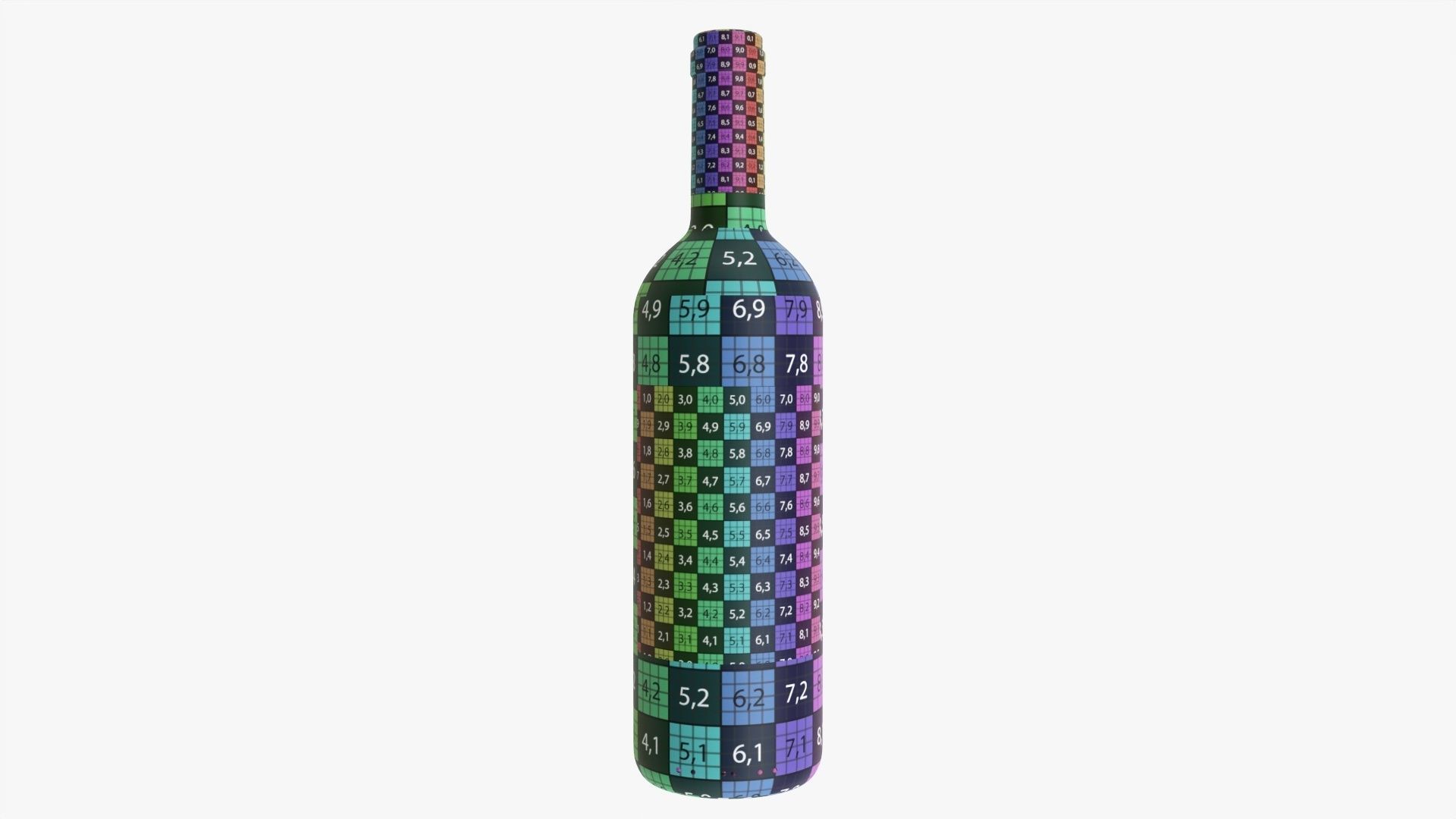 Wine bottle mockup 01 3D model_11
