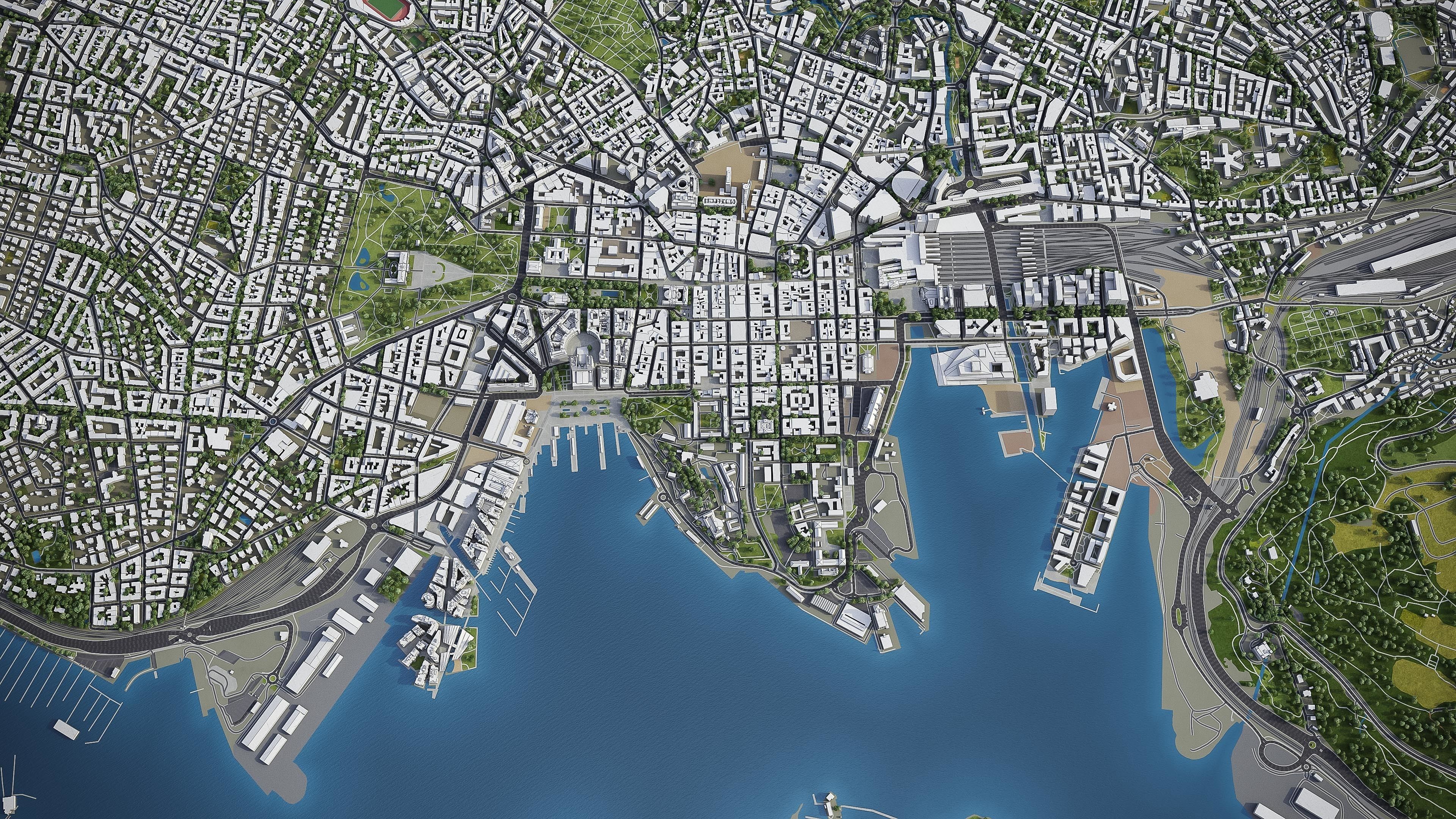 Oslo - Center Low-poly 3D model_1