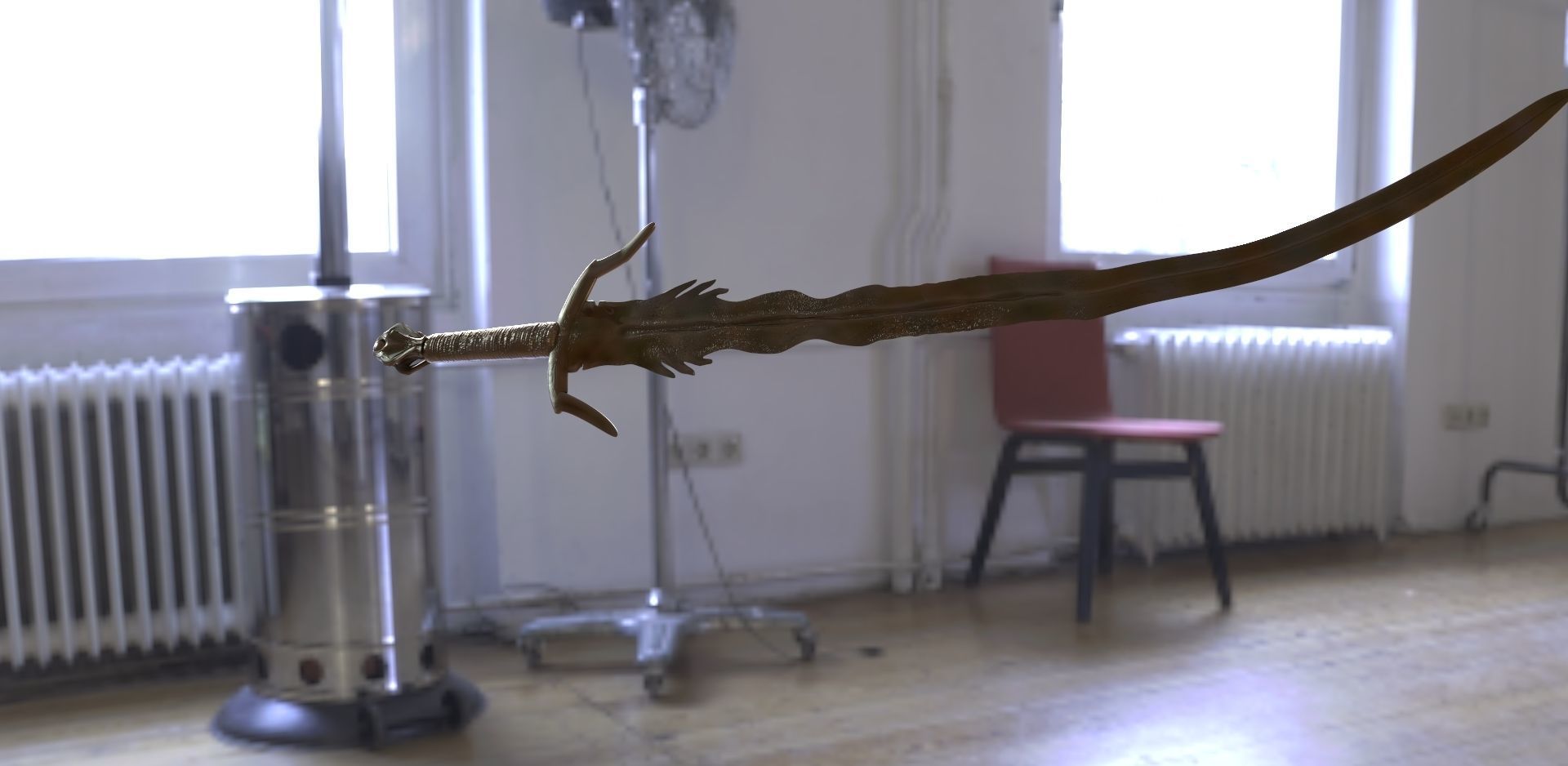 Curved Sword 3D model_1