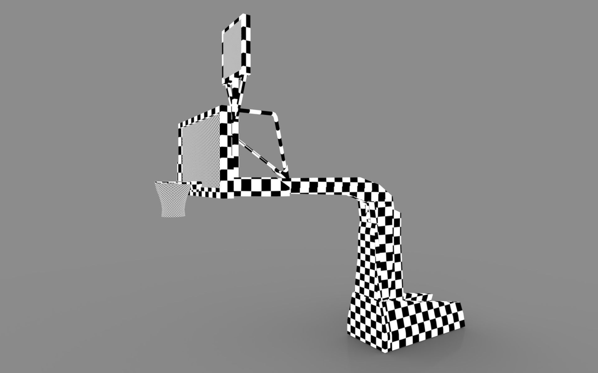 Pro Basketball Hoop and Stanchion Low-poly 3D model_13