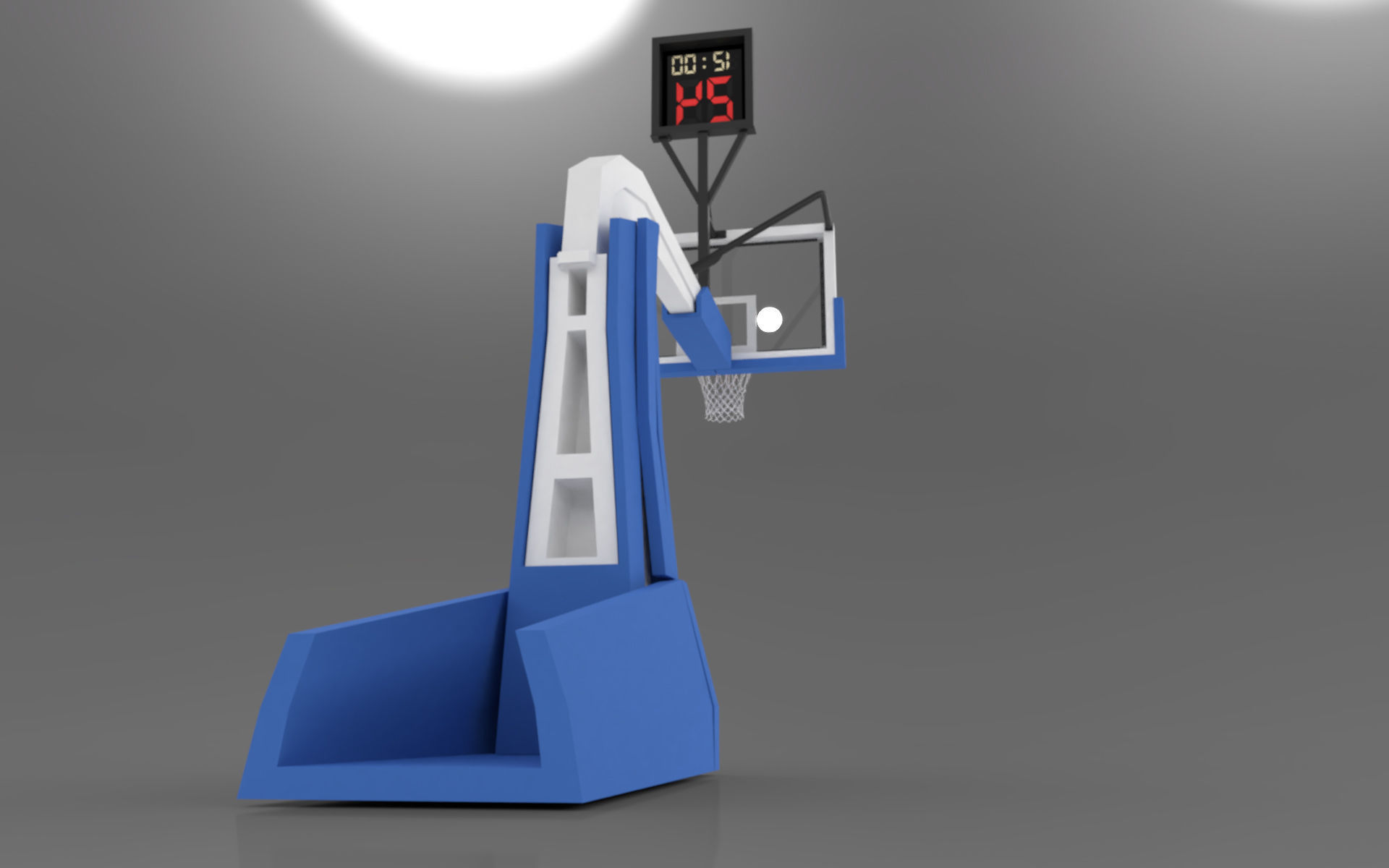 Pro Basketball Hoop and Stanchion Low-poly 3D model_6