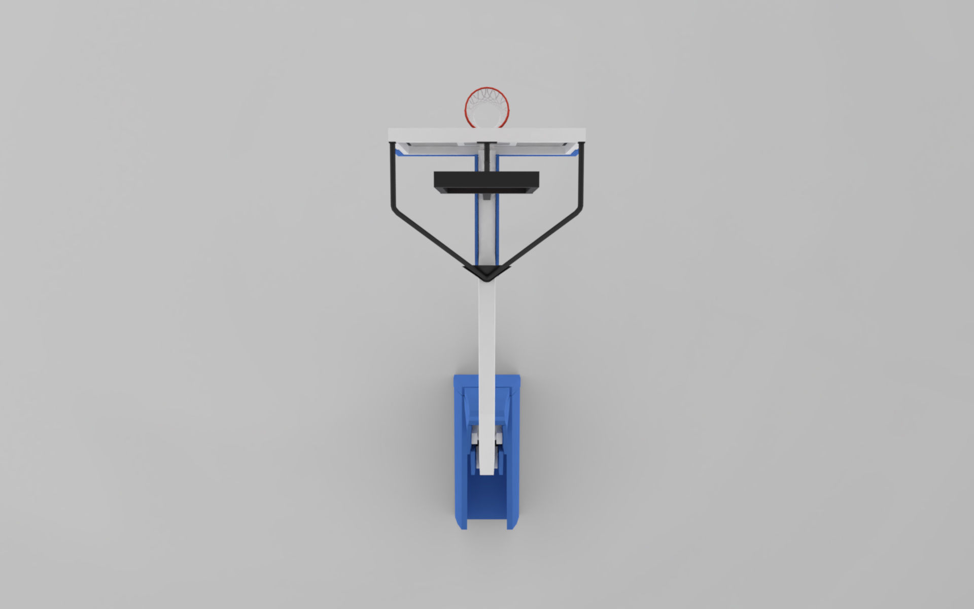 Pro Basketball Hoop and Stanchion Low-poly 3D model_8