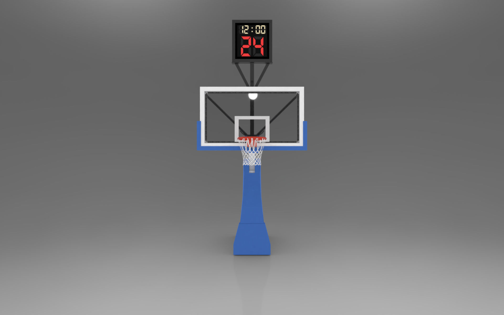 Pro Basketball Hoop and Stanchion Low-poly 3D model_4