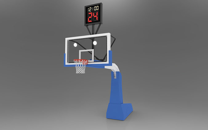 Pro Basketball Hoop and Stanchion Low-poly 3D model